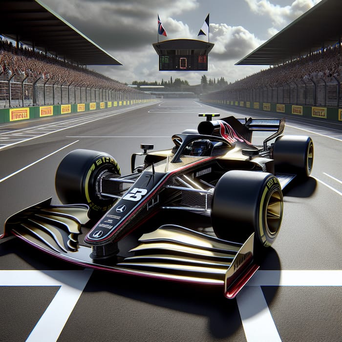 2023 Sleek Formula 1 Race Car - Black, Gold, Red & White