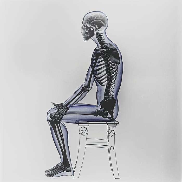 Human Body Posture: Side View Sitting with Straight Spine