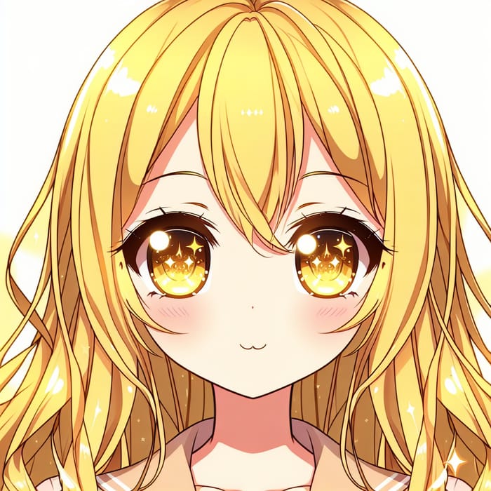 Radiant Yellow Hair Anime Girl | Cute Eyes & Long Hair