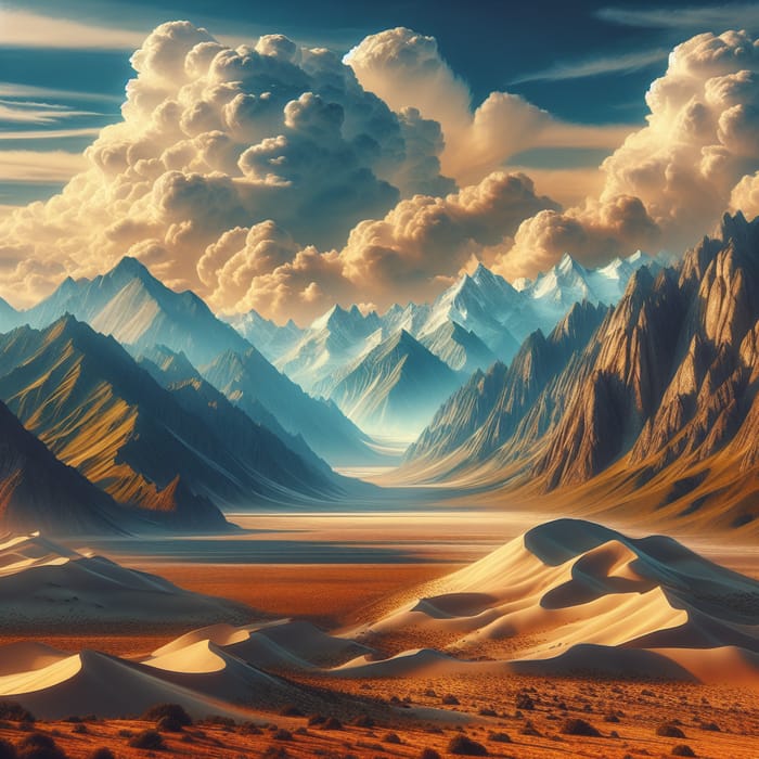 Majestic Desert Mountains and Clouds