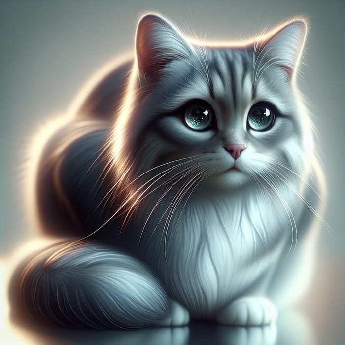 Beautiful Grey and White Domestic Cat