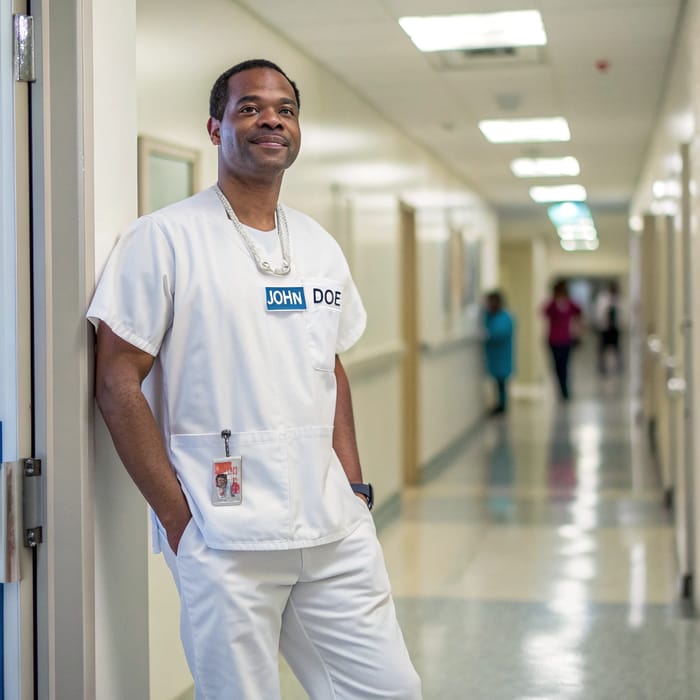 Dedicated Male Nurse in Uniform