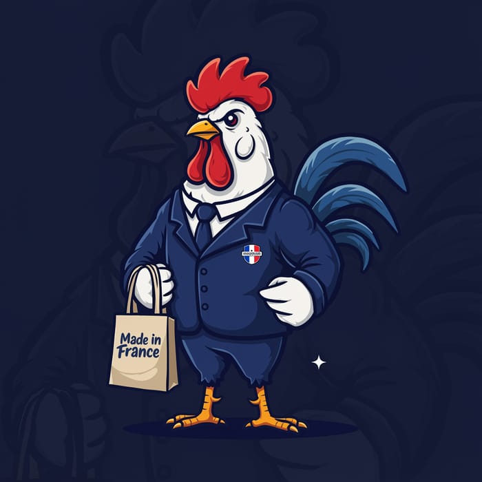 Proud Rooster Mascot Design for Custom Goods