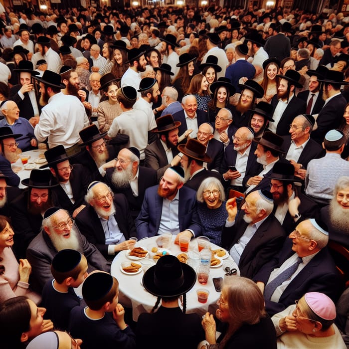 Dynamic Jewish Community Gathering | Joyful Interactions & Cultural Unity