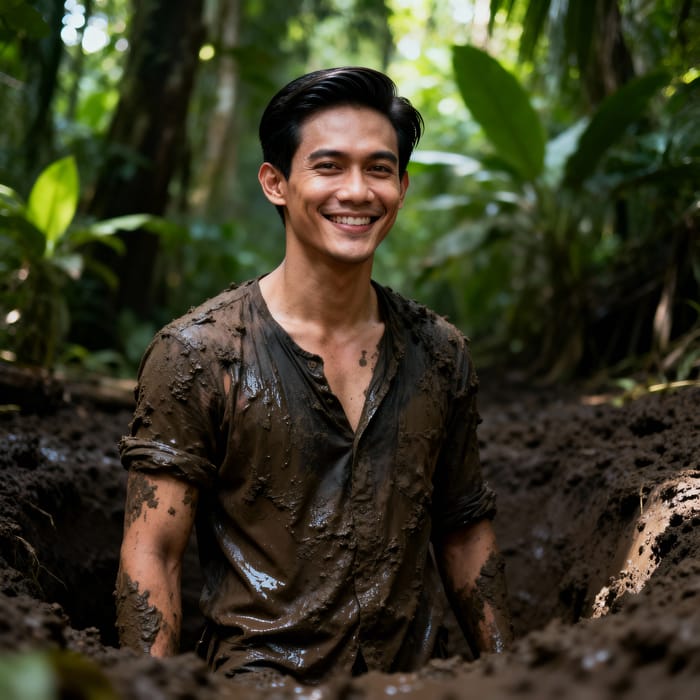 Stunning 8K Photorealistic Javanese Man in Jungle Stunning 8K Photorealistic Javanese Man in Jungle