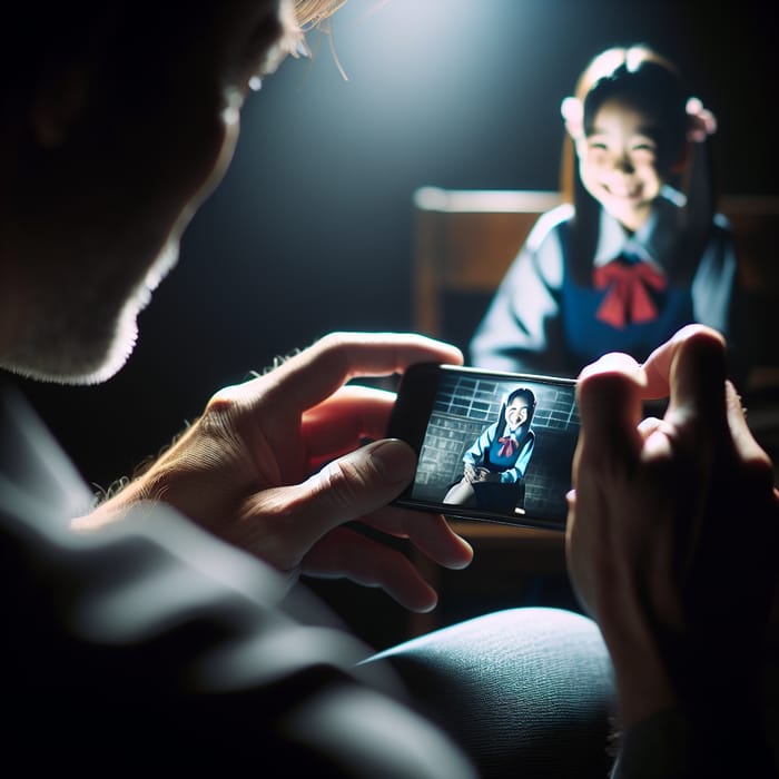 Capturing Joy: A Happy Schoolgirl on Phone