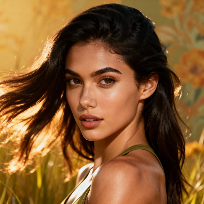 Vibrant Woman with Warm Complexion and Athletic Build