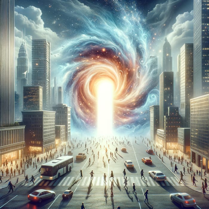 Gateway to Heaven Amidst Urban Hustle | Cityscape Artwork Gateway to Heaven Amidst Urban Hustle | Cityscape Artwork
