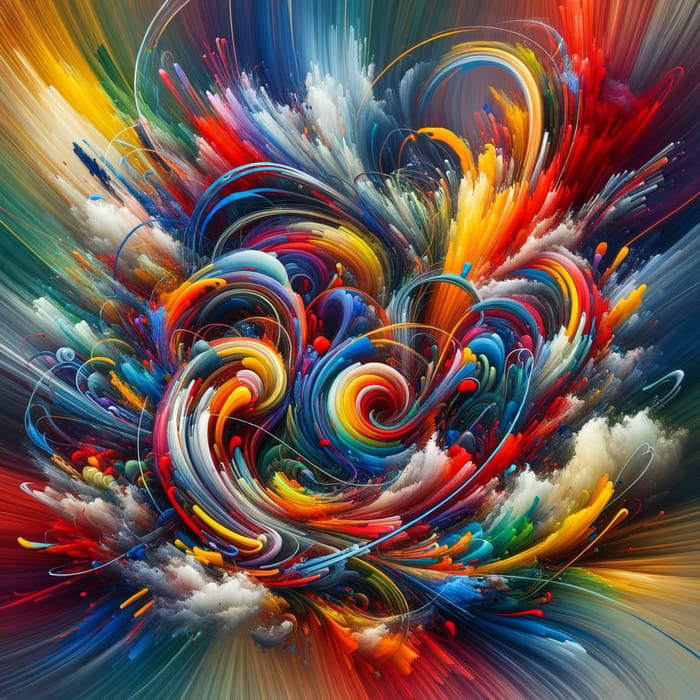 Vibrant Abstract Art Composition - Chaos & Harmony