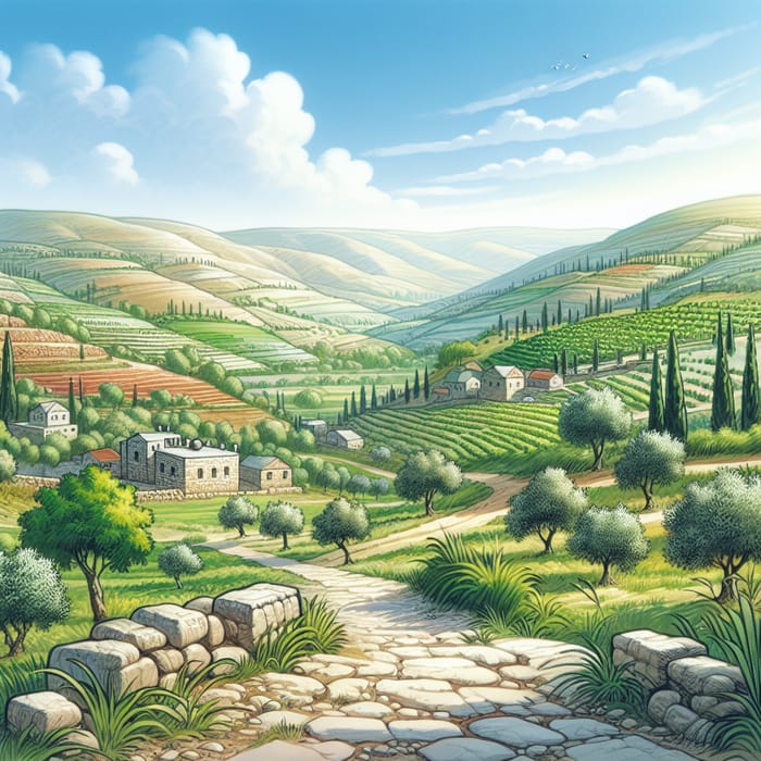 Stunning Palestine Landscape: Rolling Hills & Olive Groves