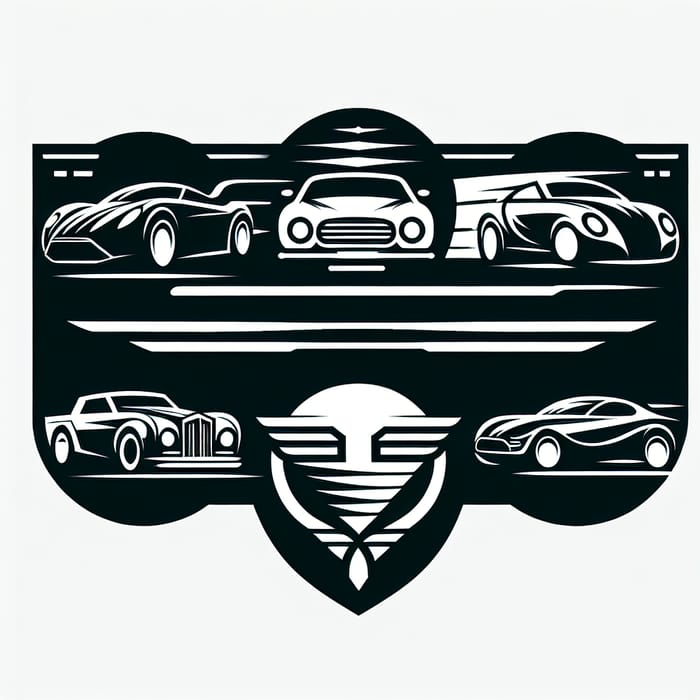 Luxury Car Logos: Ferrari, Porsche, Bentley, Rolls Royce, Lamborghini | Black and White