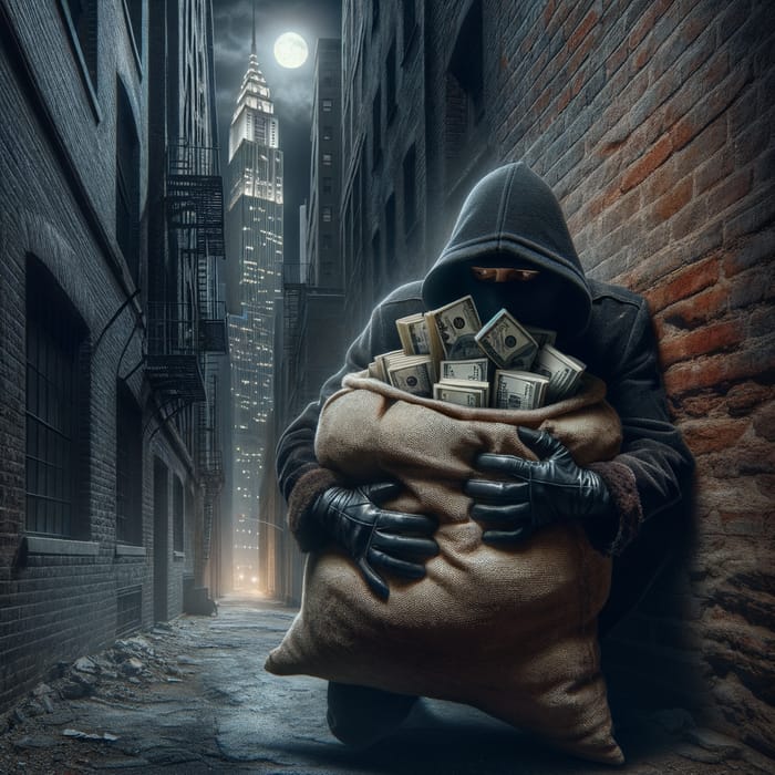 Hiding with a Bag of Money in a New York Alley