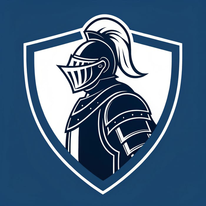 Medieval Knight Logo in Black Armor