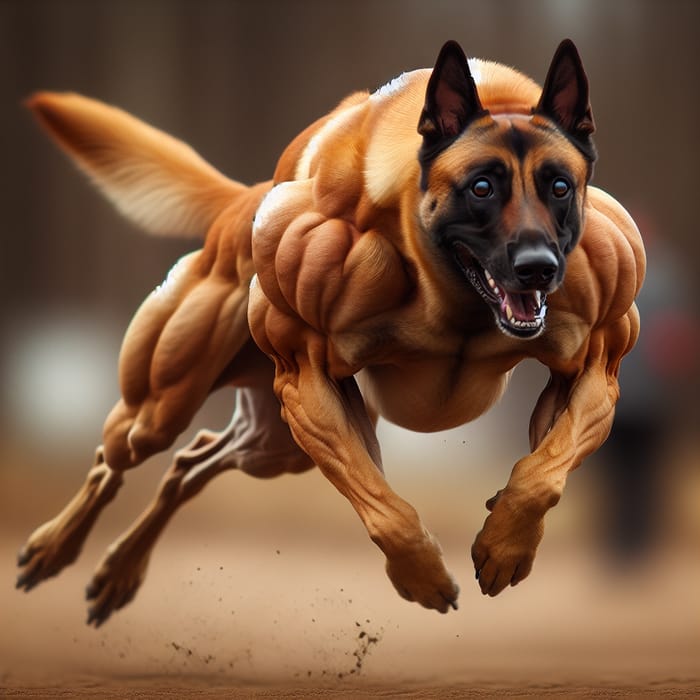 Powerful Belgian Malinois Dog Running | Unique Scar Detail