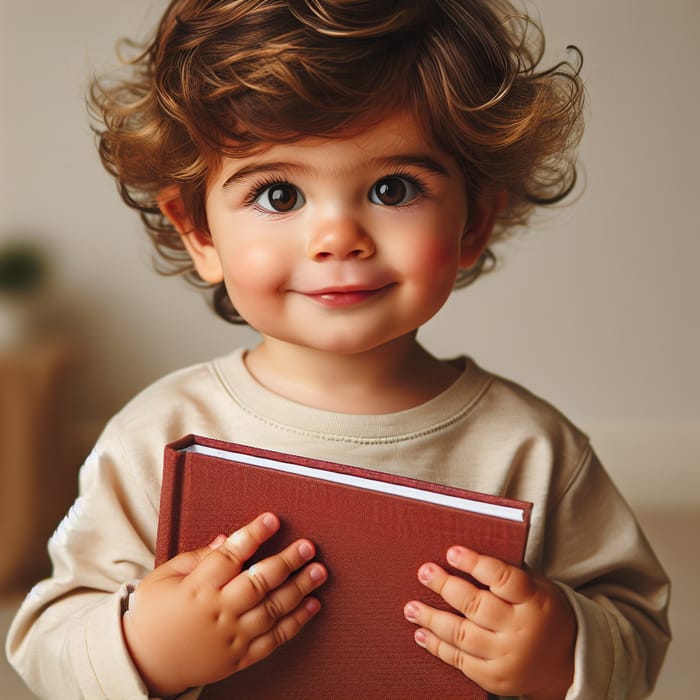 Happy One-Year-Old Baby with Light Brown Curly Hair Happy One-Year-Old Baby with Light Brown Curly Hair