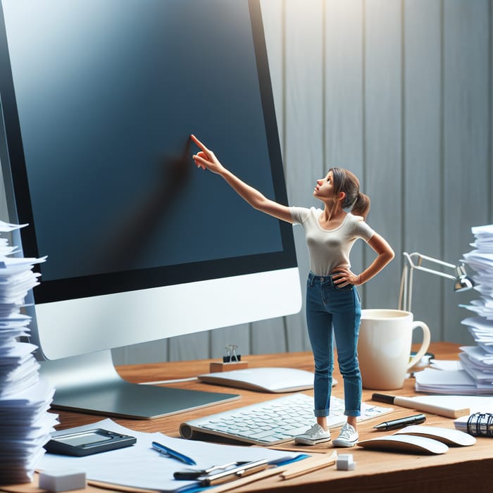 Shrunken Woman on Office Desk | Curiosity and Awe