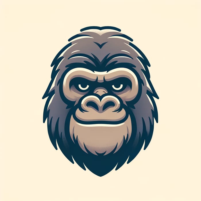 Dynamic Gorilla Portrait - Modern Style with Subtle Smile