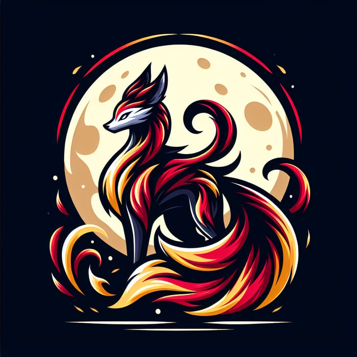 Mystical Delphox under Full Moon | Magical Fire Fox Image