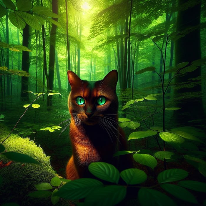 Majestic Forest Cat: Nature's Feline Charm