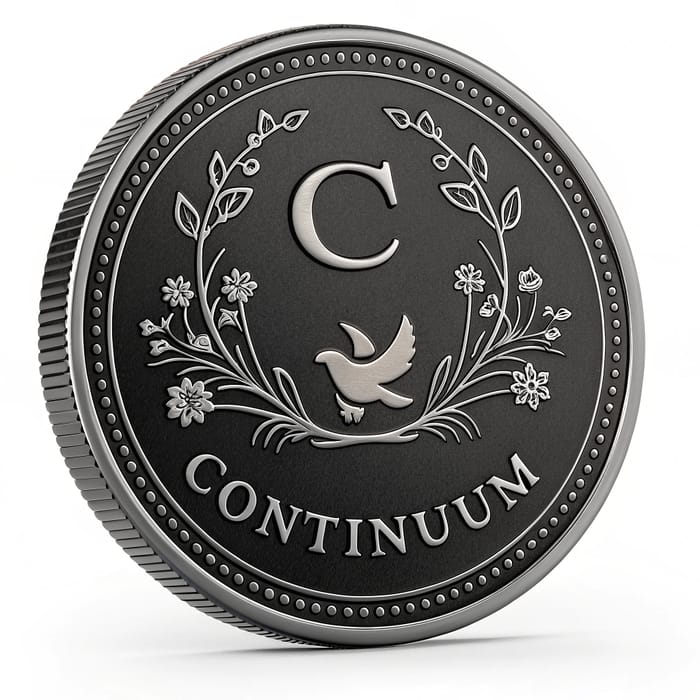 Shiny Black Coin with Doves & Letter C