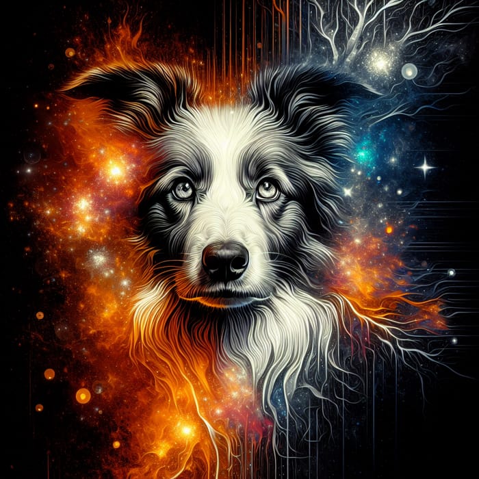 Hyperdetailed Border Collie Tee-Shirt Design Artwork