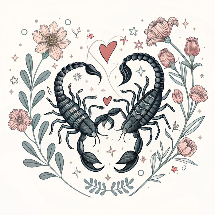 Elegant Scorpion Tail Tattoo Design with Hearts