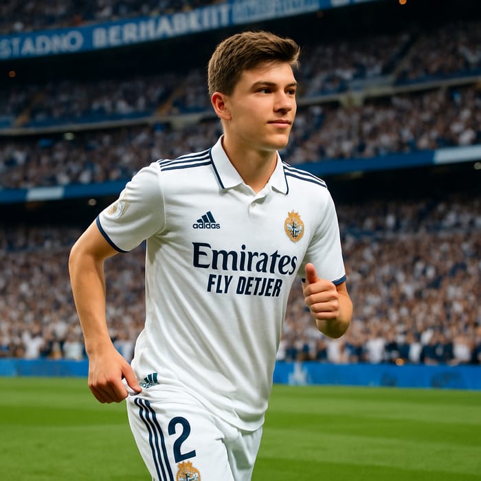 Young Football Talent Alikerem in Real Madrid Jersey Young Football Talent Alikerem in Real Madrid Jersey