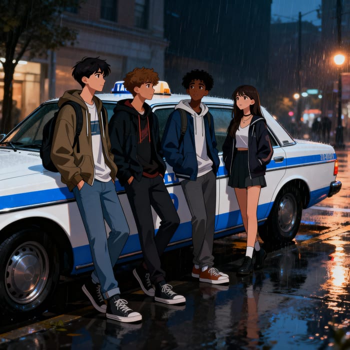 Urban Street Style: College Teens in Rainy City Vibes Urban Street Style: College Teens in Rainy City Vibes