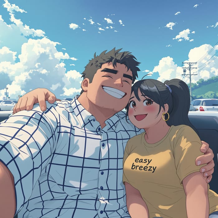 Cute Anime Selfie of a Boy and Girl Together Cute Anime Selfie of a Boy and Girl Together