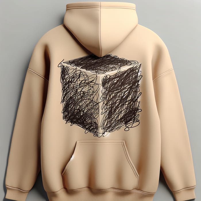 Unique Beige Hoodie with Signature Box | Trendy Apparel