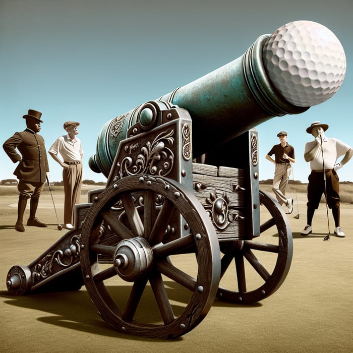 Vintage Golf Ball Cannon | 19th Century Style Steel Decorations