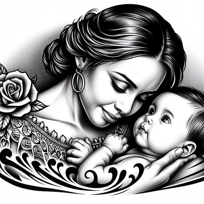 Heartwarming Mother and Baby Tattoo - Bond of Motherhood