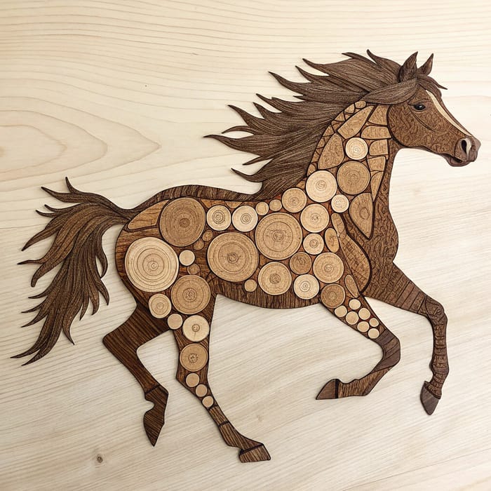 Mosaic of a Galloping Horse Art