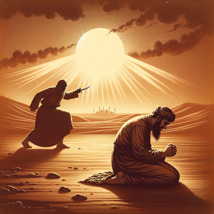 Pre-Islamic Era: Man Praying Ambushed in Desert