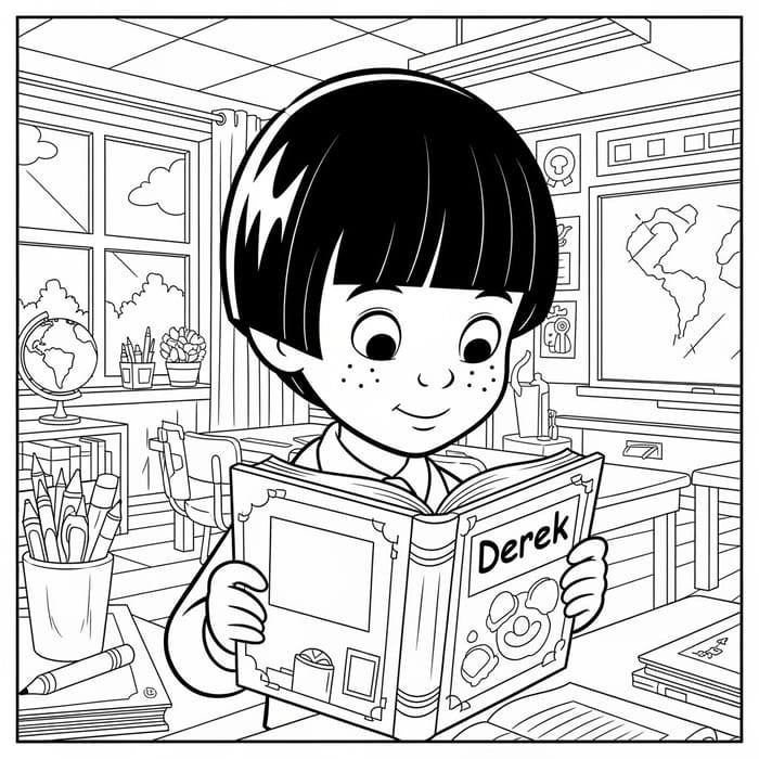 Disney Coloring Page of Derek in Classroom Disney Coloring Page of Derek in Classroom