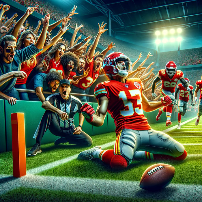 Kansas City Chiefs Scoring Touchdown on Football Field