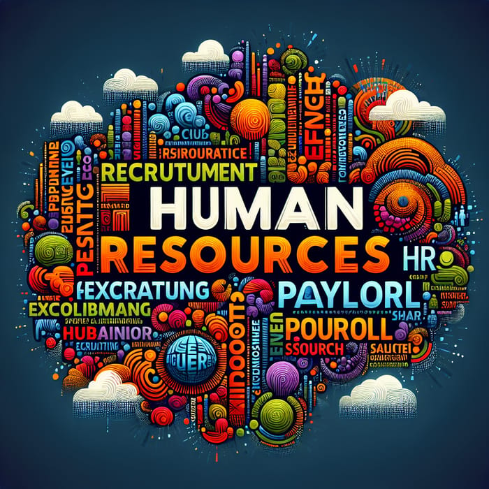 Vibrant Human Resources Word Cloud | Recruitment, Payroll, Executive Search