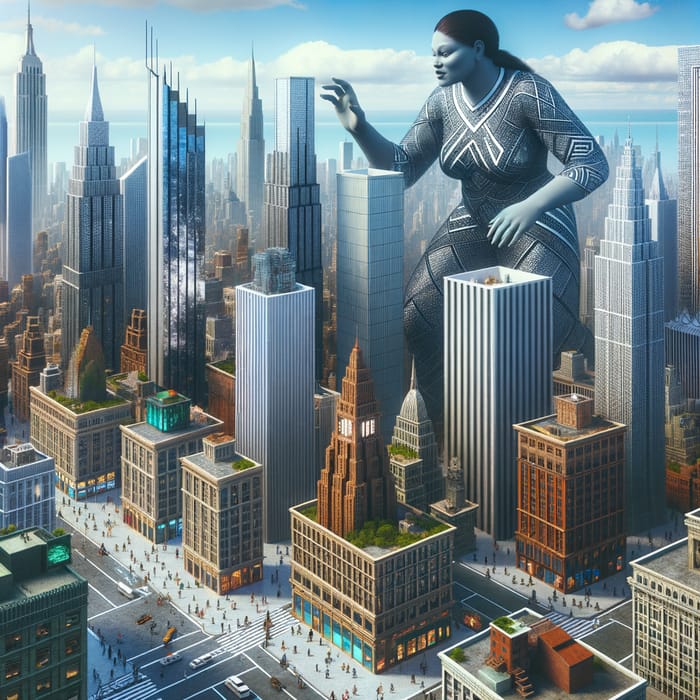 Giantess Rampaging City: Spectacular Urban Scene