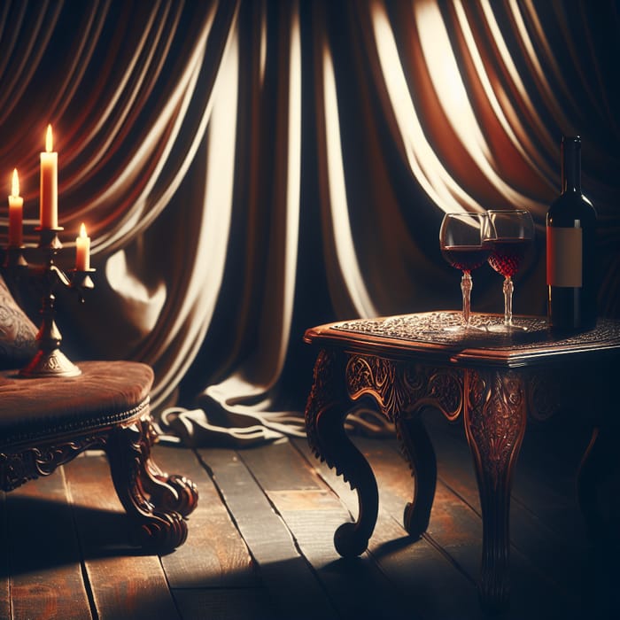 Seductive Seduccion: Candlelit Elegance with Wine and Velvet Drapes