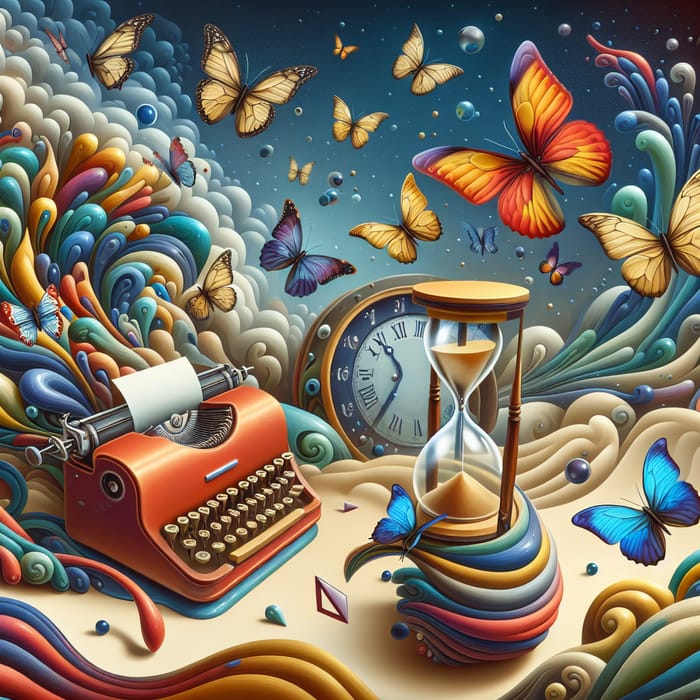 Butterflies and Surrealism: Dream-like Scene of Abstract Wonders