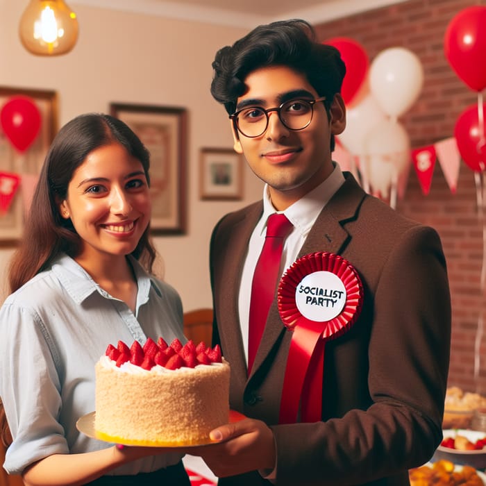 Socialist Party Member Celebrates Friend's Birthday