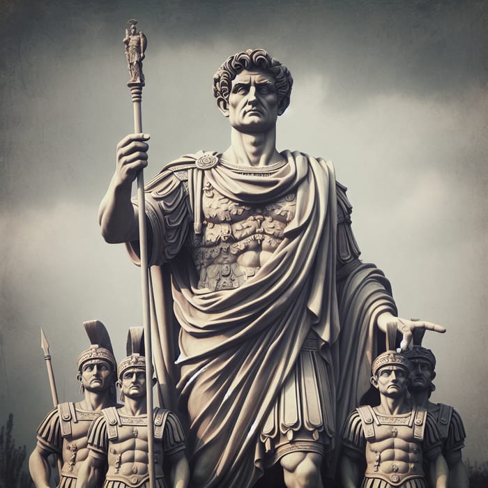 Marcus Aurelius Leading Legion - Stone Statue Image