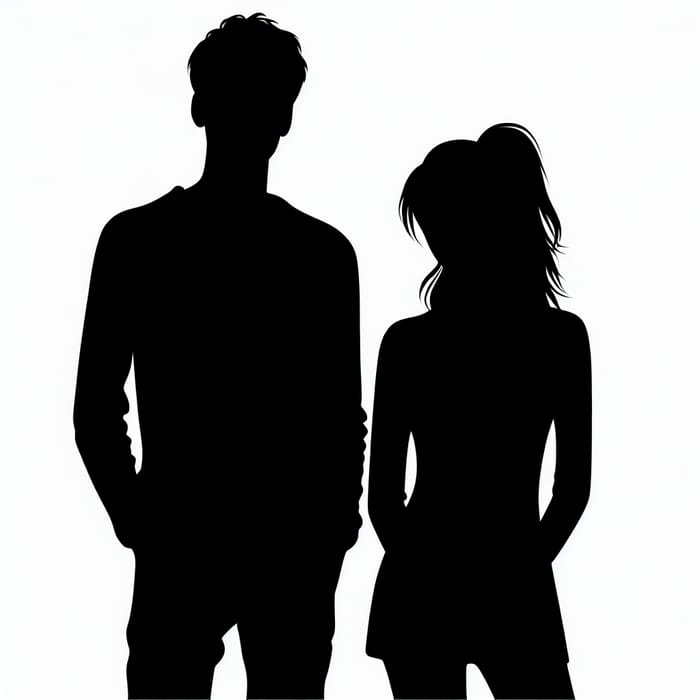 Silhouette Nude Male and Female Bodies