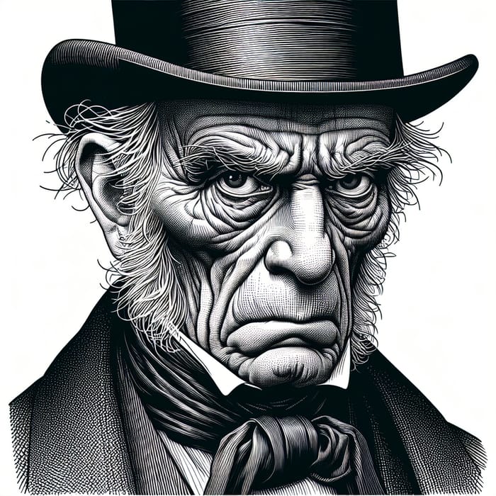 Brooding Ebenezer Scrooge Illustration on Netflix