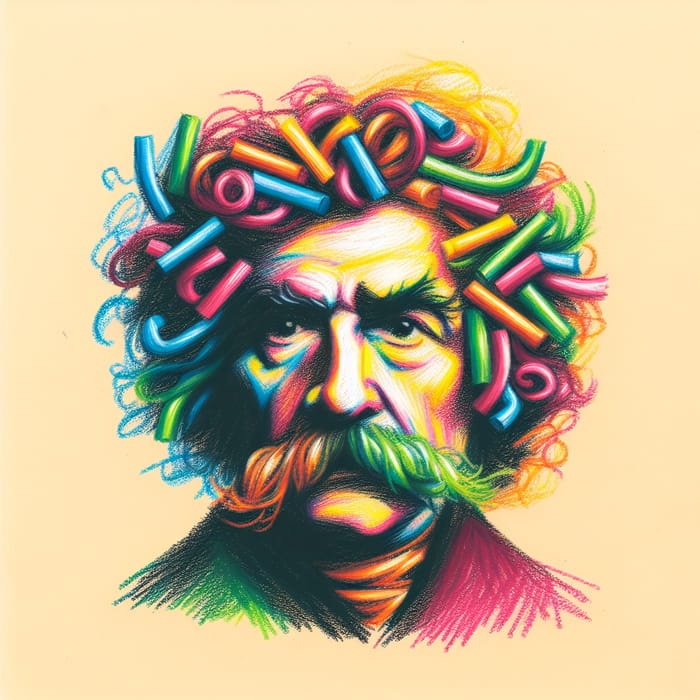 Crayon Portrait of Nietzsche | Vibrant 19th Century Art