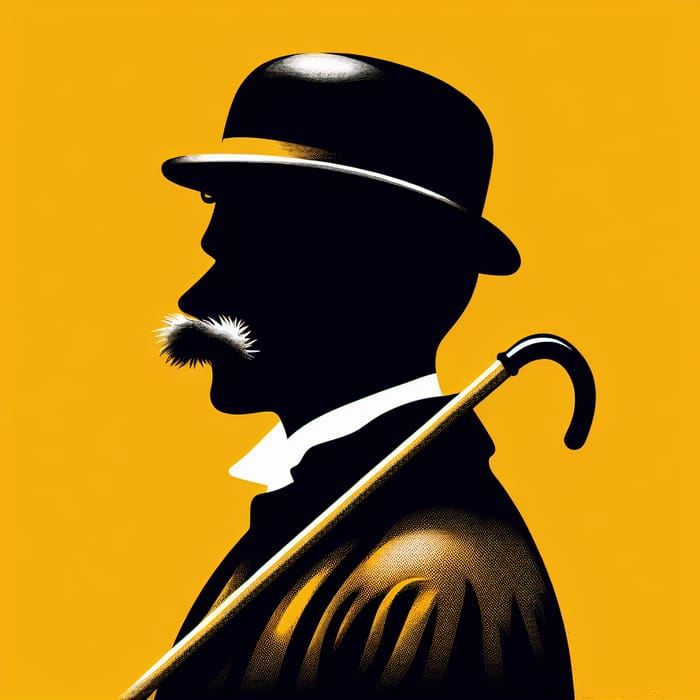 Charlie Chaplin Silhouette | Iconic Silent Film Comedian