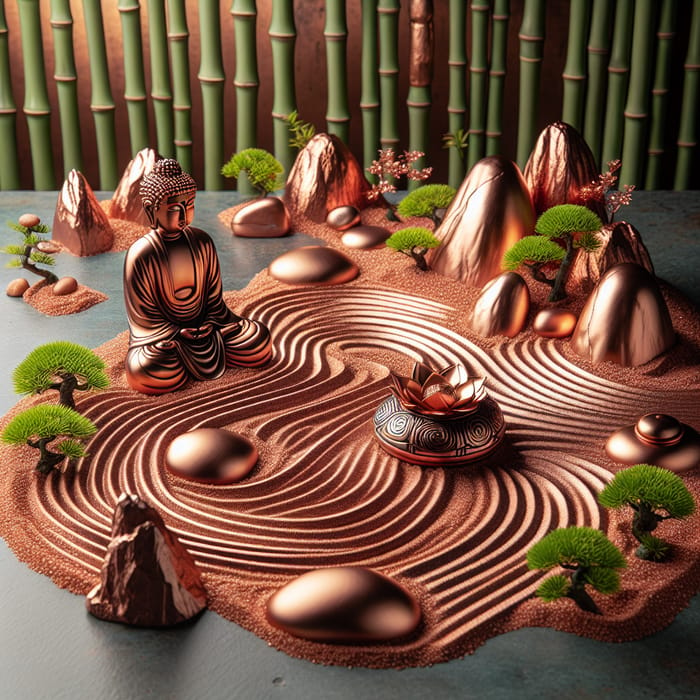 Zen Artistry in Copper Aesthetics | Tranquil Zen Garden