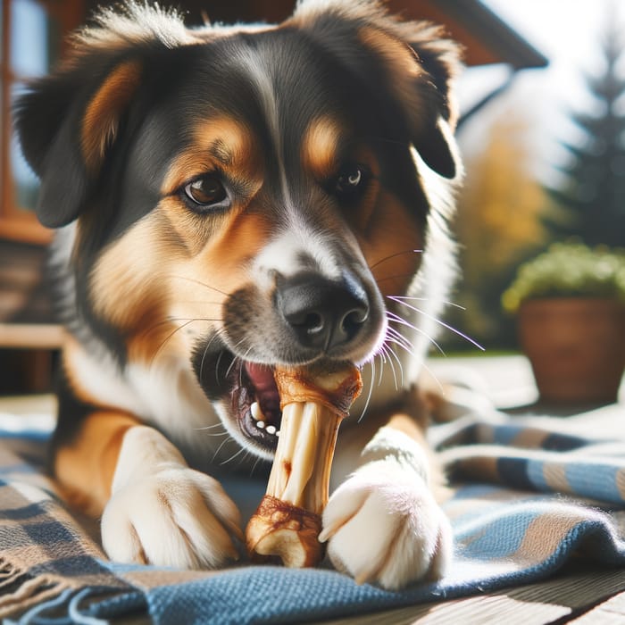 Dog Biting a Bone Fun Time