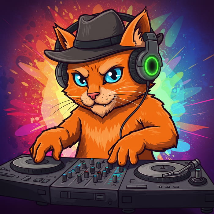 Cat DJ Mascot Design Ideas