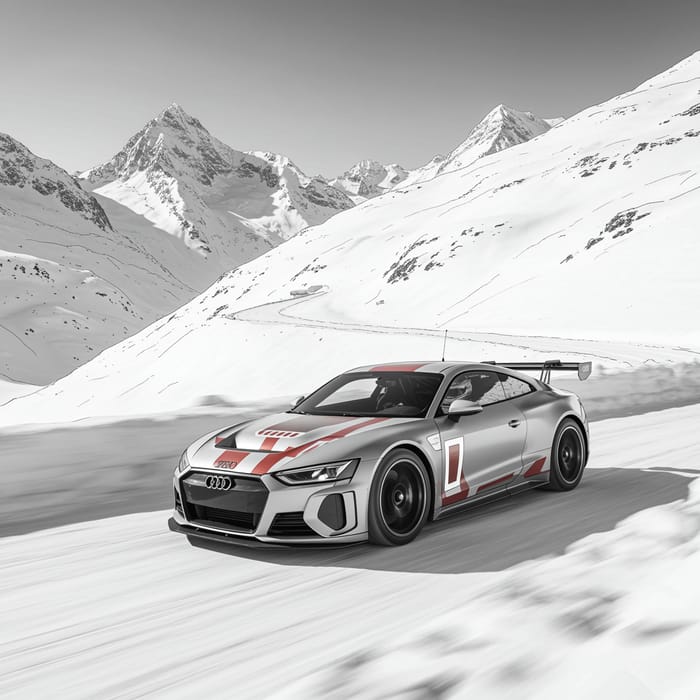 Audi GT Tron Coloring Page - Winter Mountain Race